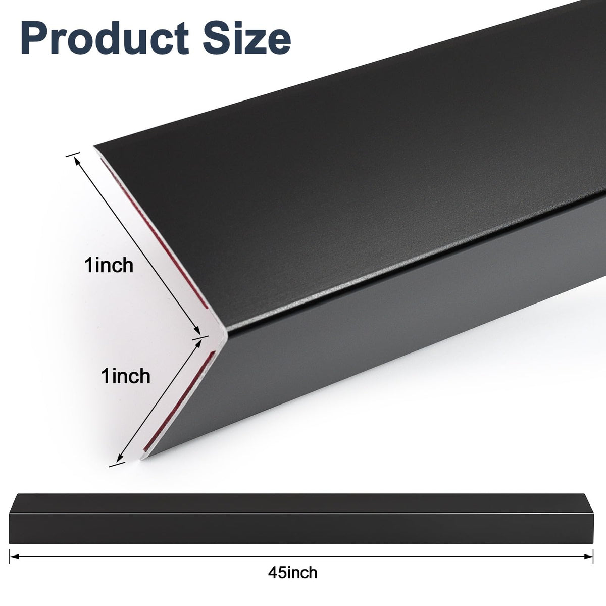 4PCS 45" Black Metal Corner Protectors (4pack-45.0 x 1.0 x 1.0 in / Black)
