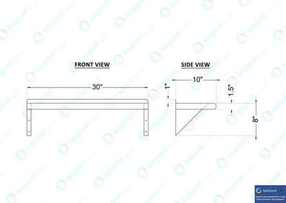 10 in. x 30 in. Stainless Steel Wall Shelf with Backsplash (10 in. x 30 in.)