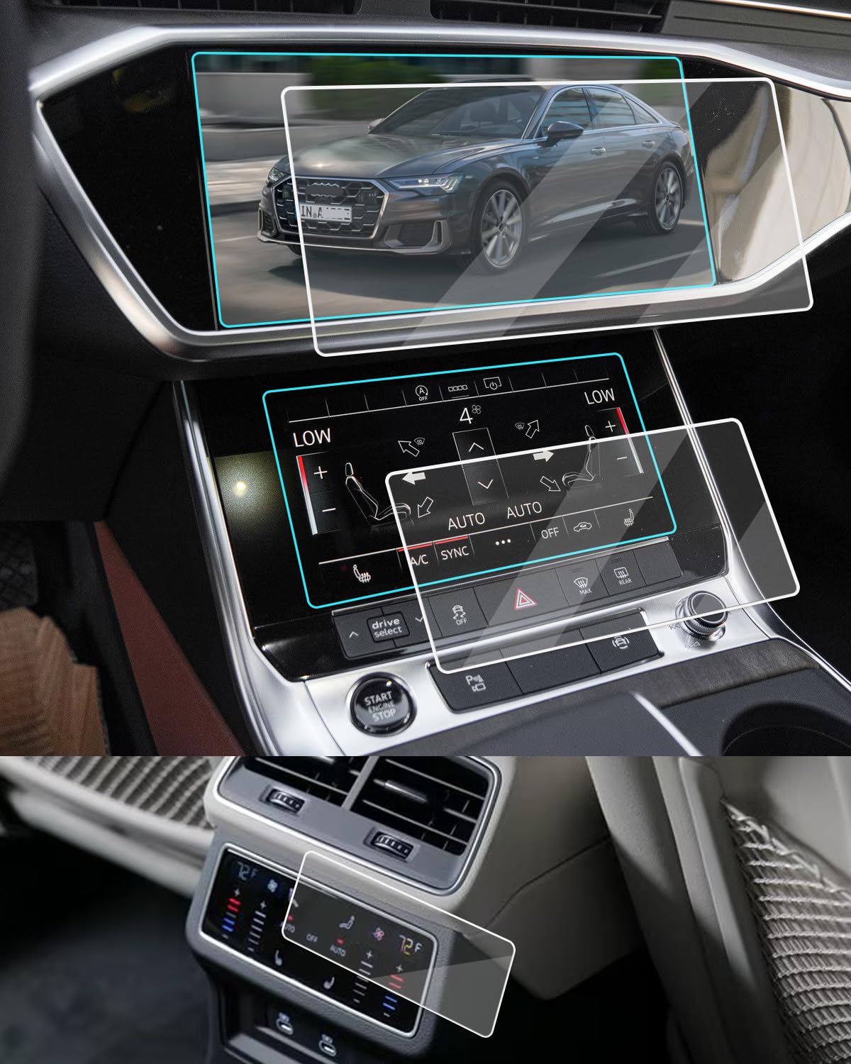 3 Pack Screen Protector For Audi A6 & A7 2019 (Transparent / for A6 & A7)