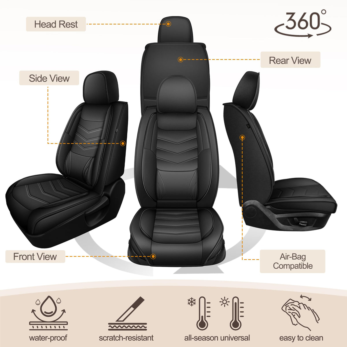 Fit for Lexus RZ 300e (#120 Black / 59.rz 300e/400e-2 front seat covers only)