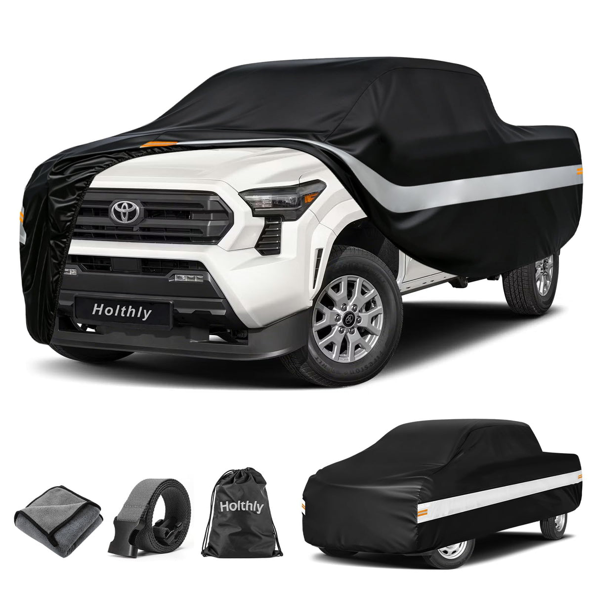 10 Layers Truck Cover Waterproof All Weather Custom Fit Toyota Tacoma (Black Gray / Custom Fit for Toyota Tacoma)