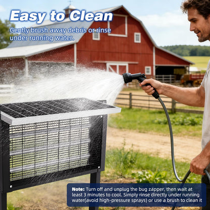 Heavy Duty Solar Bug Zapper for 8000 sq.ft with 30W Solar Panel (30W for 8000 sq.ft)