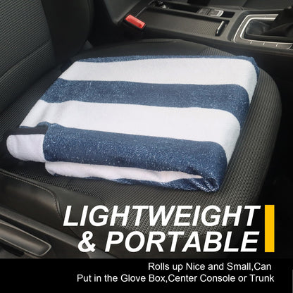Back Seat Cover for Car Trucks Van SUV Jeep (Rear Bench Seat Towel / Blue Stripe)