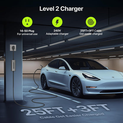 Tesla Charger 40A Level 2 EV Charger 9.6KW Car Charging Stations (14-50 plug tesla nacs connector)