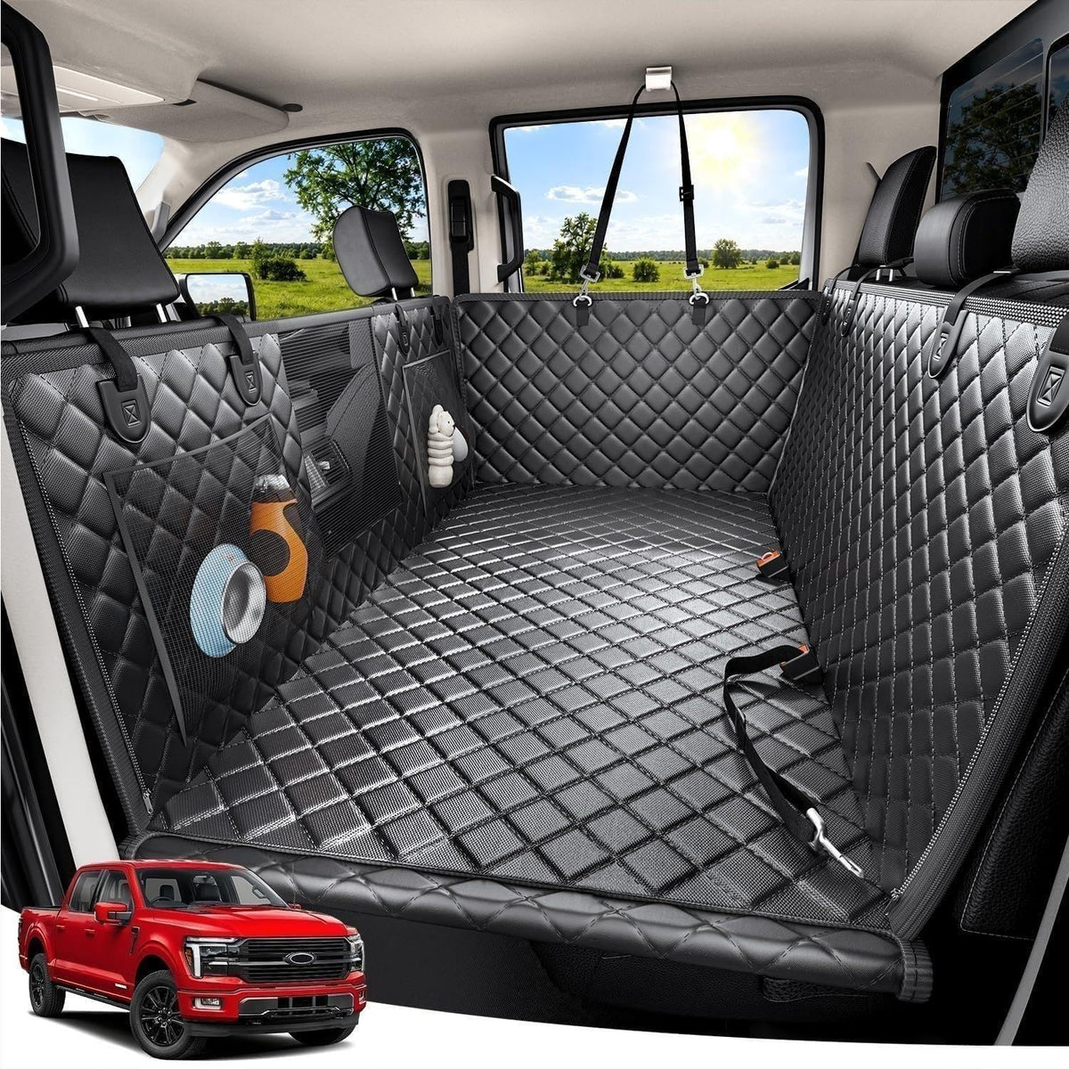 Dog Car Seat Cover (Black / Standard - Cars, SUVs & Medium Trucks)