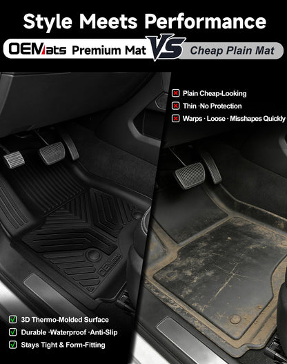Color TPE Floor Mats 2019 (Carbon Fiber / GMC Sierra & Chevy Silverado Crew Cab | 2019-2026)