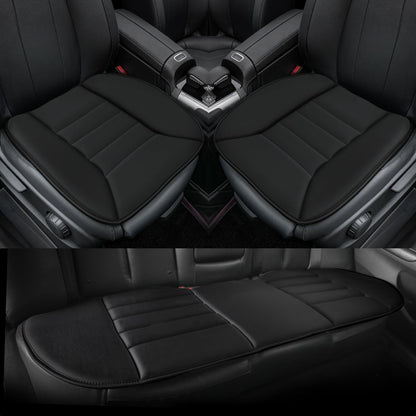 3 Piece Memory Foam Car Seat Cushion Set for Driving Comfort (Black / Full Set (2 Front + 1 Rear Bench))
