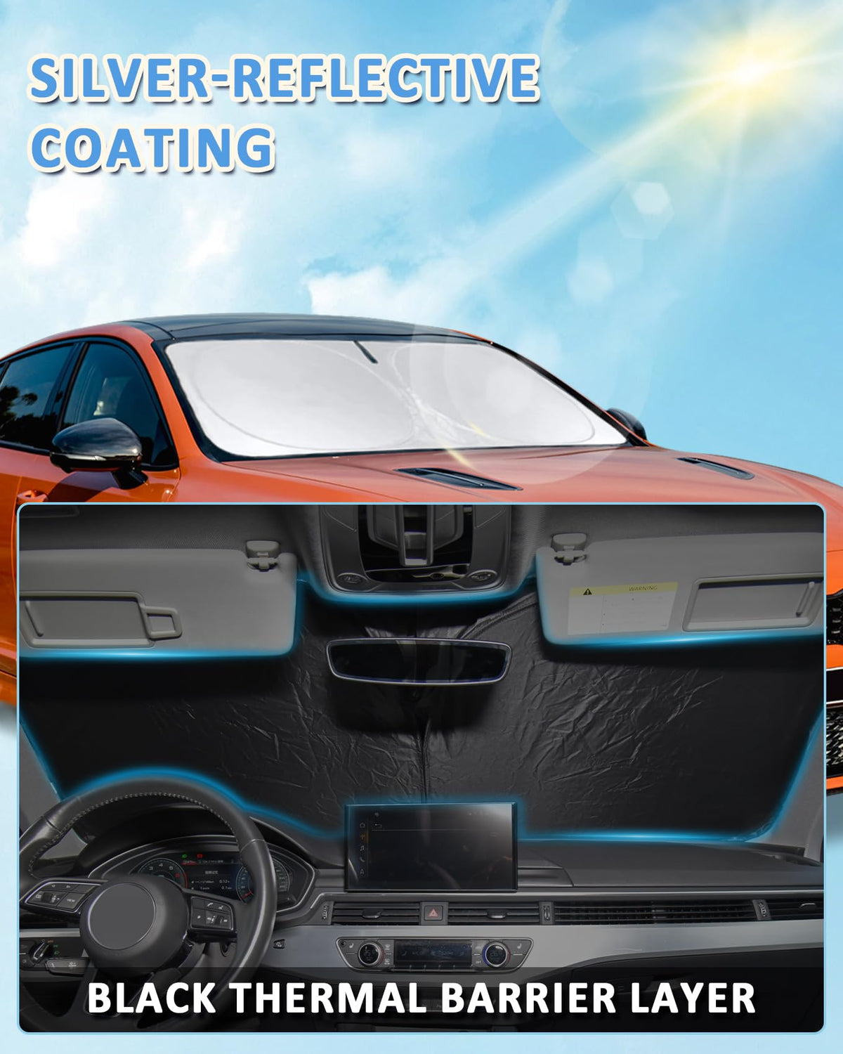 Windshield Sunshade Sun Shade Custom Fit for 2012 (Fit Model S 12-26)