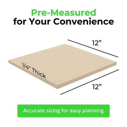 Neoprene Foam AntiVibration Pads with Adhesive (Beige / 4-Pack 12" X 12" X 1/4")