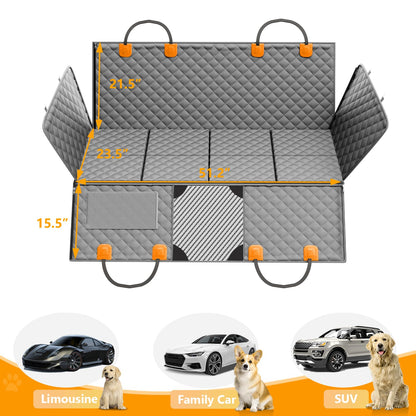 Dog Car Seat Cover for Back Seat (gray / M - 51"W - Compact Cars & Subcompact SUVs)