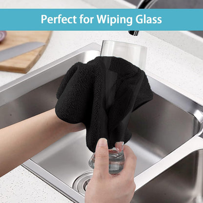 Black Cleaning Rags 5 Pack (Black)