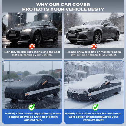 10 Layers Sedan Car Cover Custom Fit for Buick Lacrosse (Black Gray / Custom Fit for Buick LaCrosse)