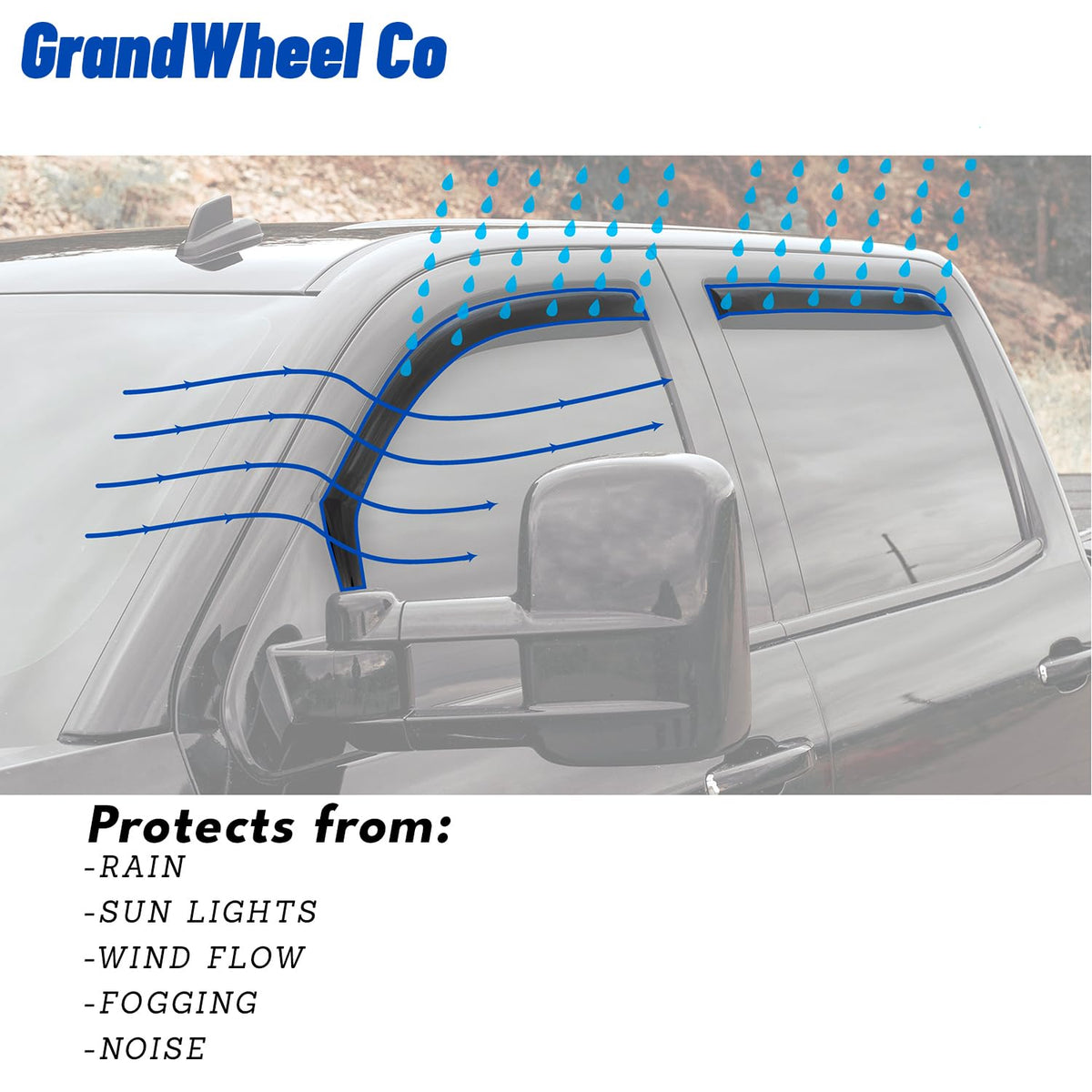 Window Deflectors Smoke Tinted in (For ID4 21-27)