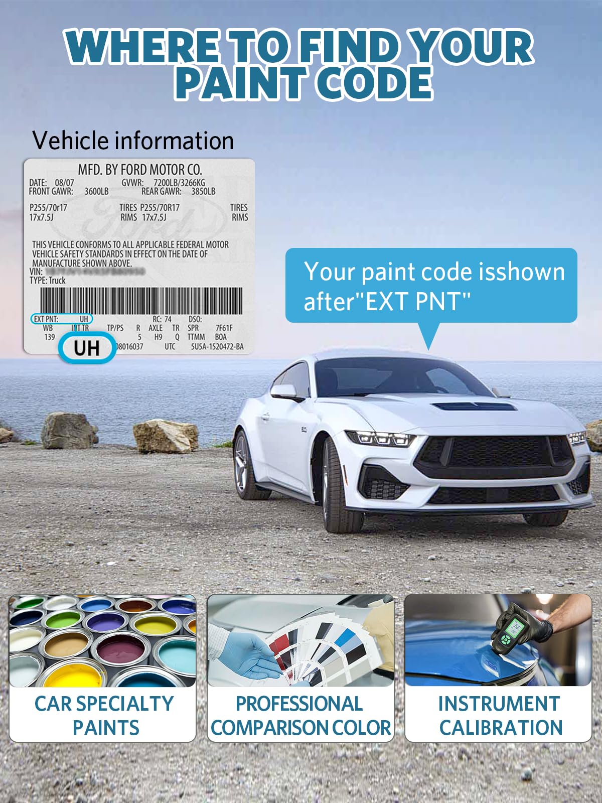 Sterling Gray Metallic (For ford / Sterling Gray Metallic(UJ) for F-Series/Econoline/Edge/Escape/Flex/Focus/Expedition/Fusion/Mustang/Explorer/Taurus/C-MAX/Fiesta/Police Car/Transit)
