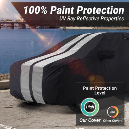SUV Car Cover Waterproof All Weather for 1992 (Black / Gray (Stripe) / 44. Blazer 1992-1994)