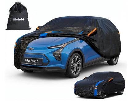 Custom Fit Car Cover for Chevrolet Chevy Bolt EV EUV (Black-Blue / Custom Fit Chevrolet Bolt EV)