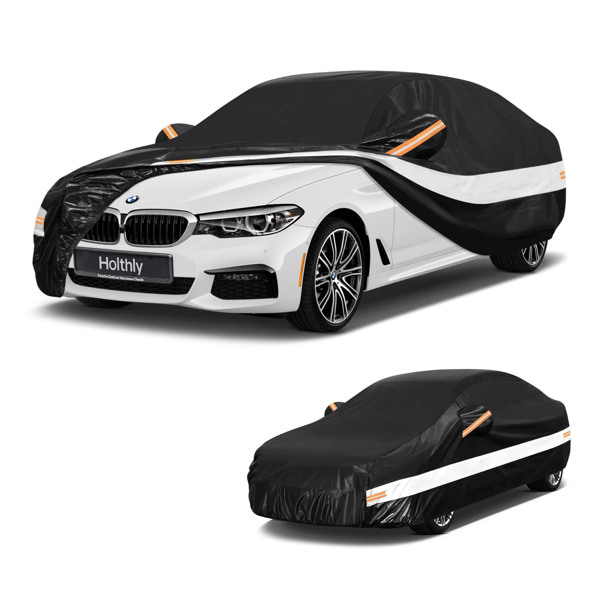 10 Layers Sedan Car Cover Custom Fit BMW 5 (Black Gray / Custom Fit for BMW 5-Series)