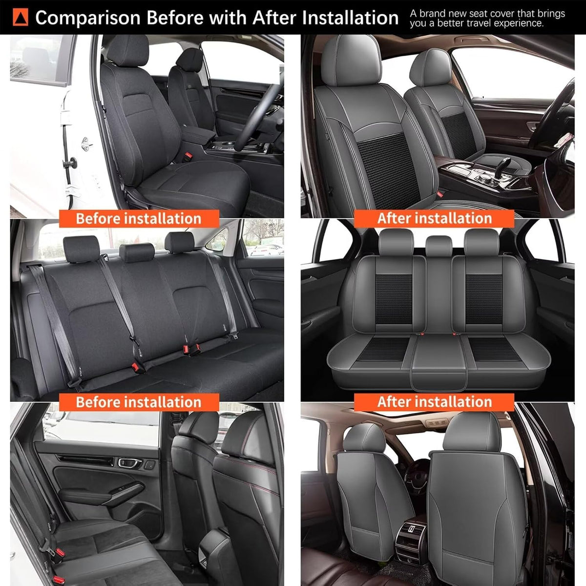Seat Covers Fit for Mazda CX (015-Black&Gray / 9.CX-5 2013-2026-5 seat covers full set)