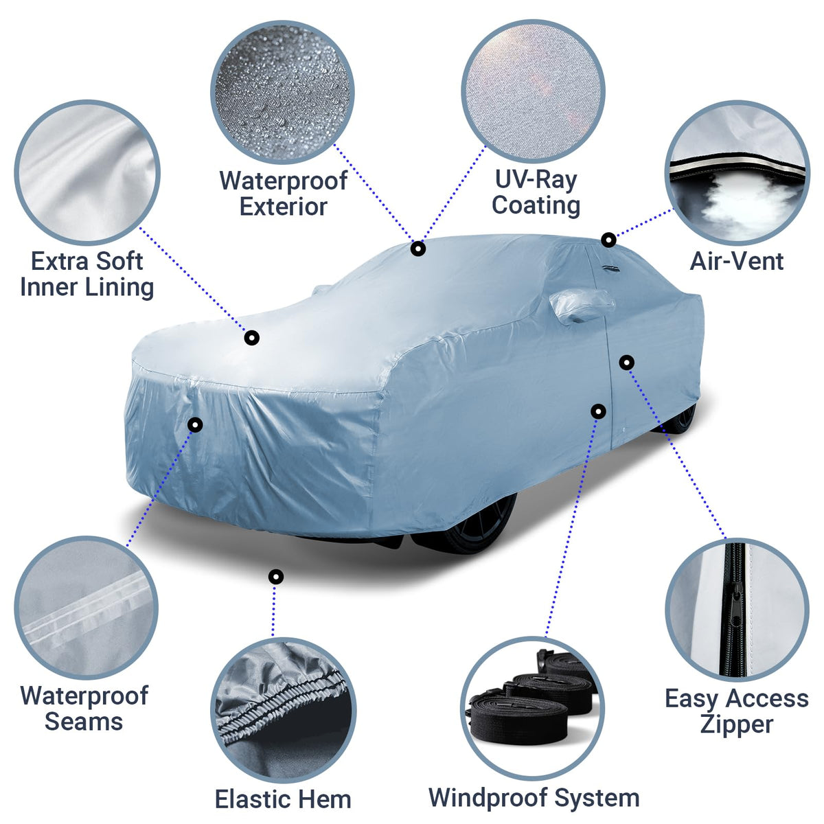 Car Cover All Weather for 2003 (4. Audi A4 Cabriolet 2003-2009 / Sky Gray)