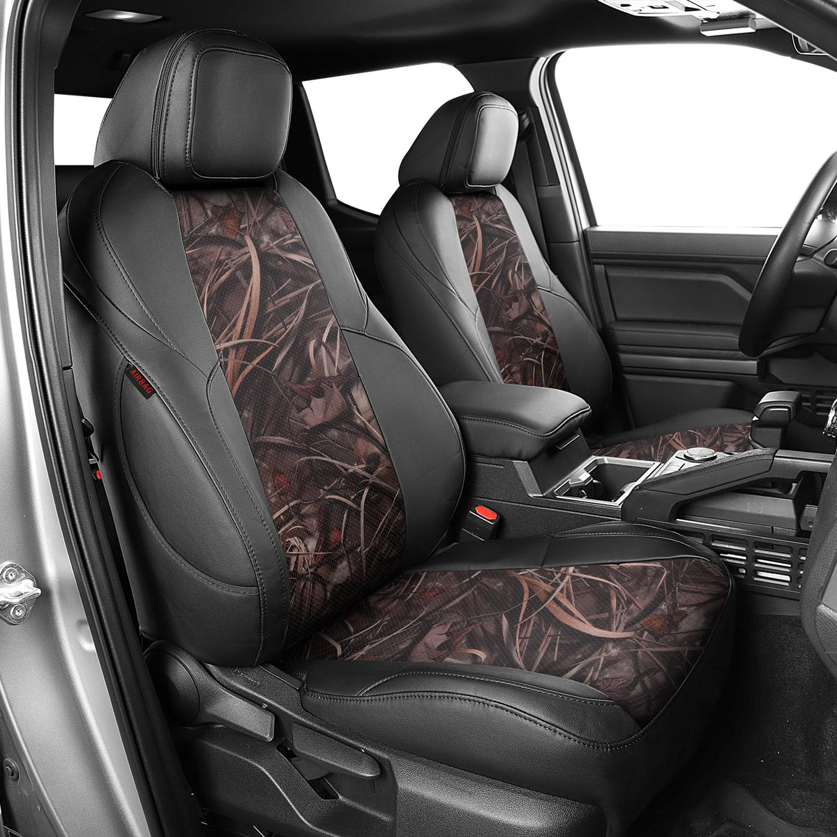 Tacoma Seat Covers Custom Fit for Toyota Tacoma 2016 2017 2018 2019 2020 2021 2022 2023 Double Cab (Leather(Black/Reed Camo) / 2016-2023 Tacoma Full Set,4DR)