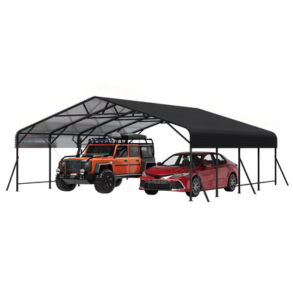 20x20x9FT Metal Car Port (black)