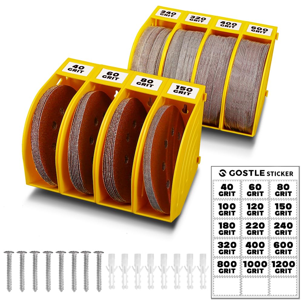 5 Inch Professional Sanding Discs Storage Bins (8 bins / Yellow)
