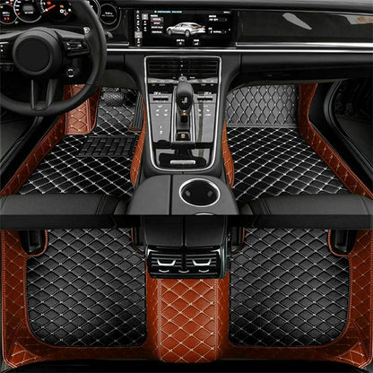 Custom Personalized Car Floor Mats (Black Beige and Brown)