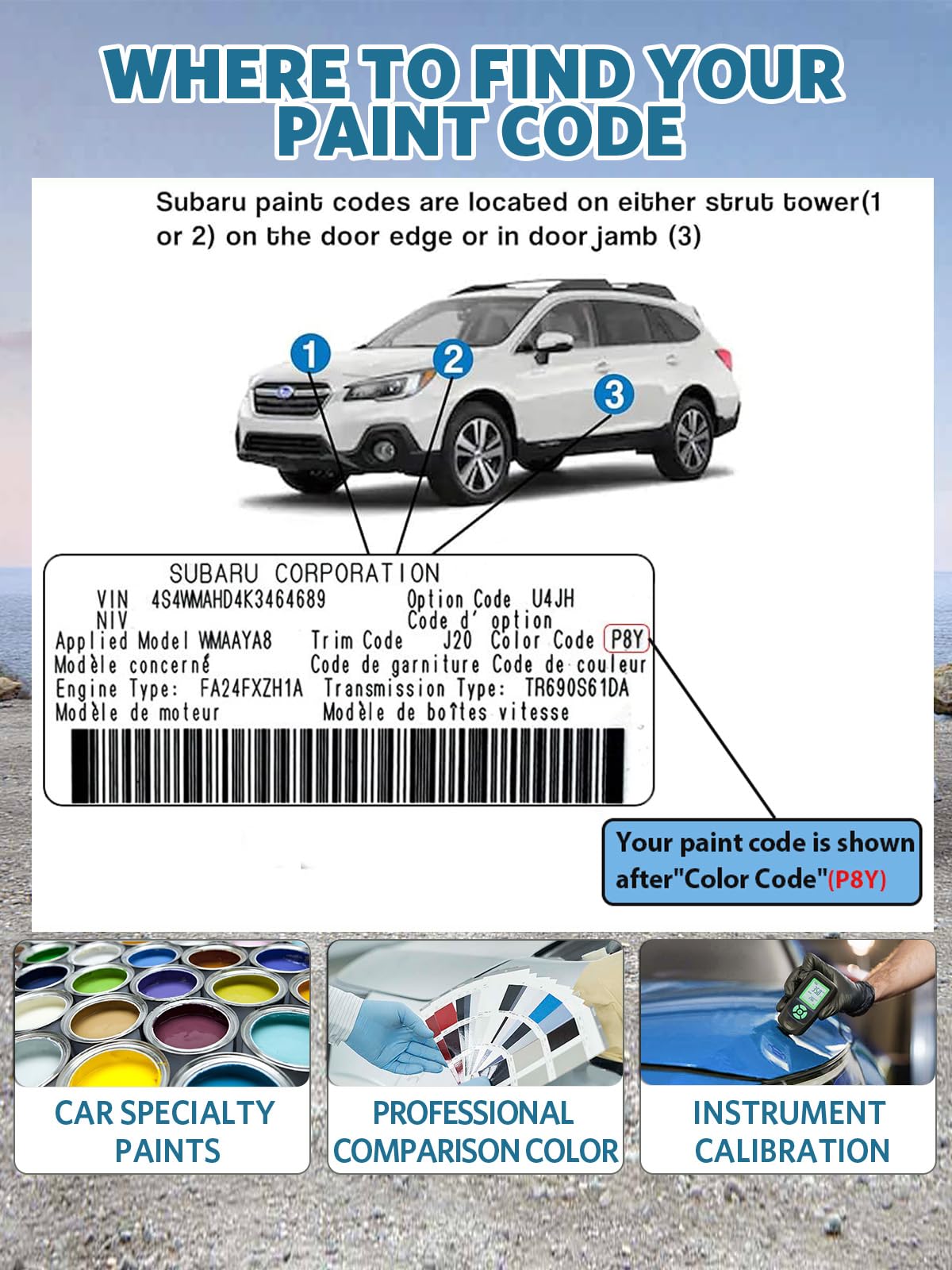 D4S Crystal Black Pearl (For subaru / Crystal Black Pearl(D4S) compatible with Ascent-models/BRZ/Crosstrek/Compatible withester-models/Impreza/Legacy-models/Outback/Tribeca/WRX/XV-Crosstrek)