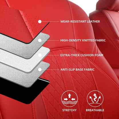Custom Fit Camry Seat Covers for 2025 2026 Toyota Camry XLE XSE (Red / 2025-2026 Camry XLE XSE)