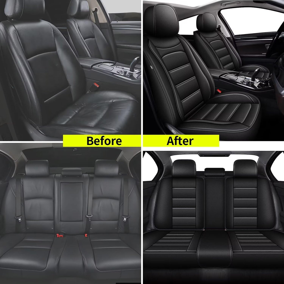Car Seat Covers for Hyundai Sonata 2007 (#017 Black / 2.Sonata-5 seat covers full set)