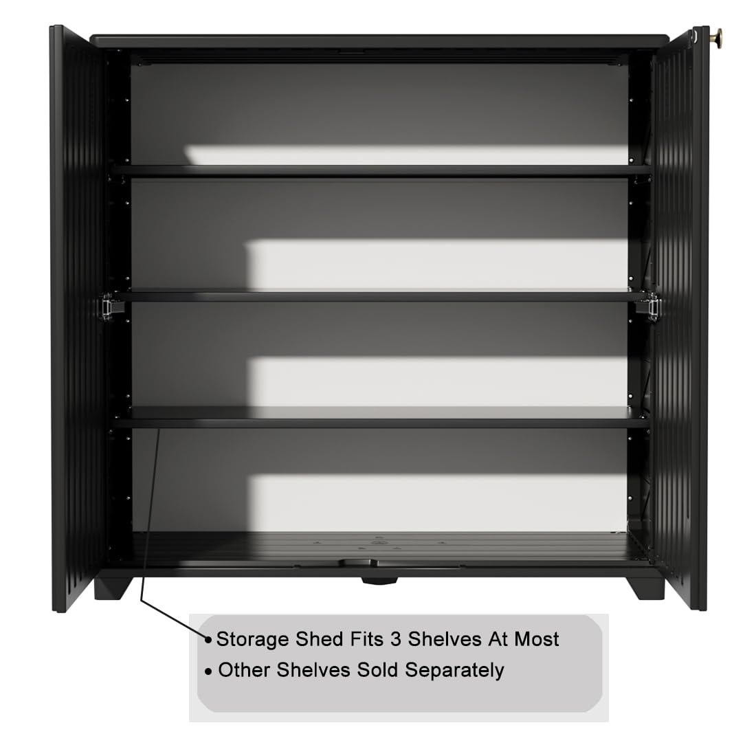 Outdoor Storage Cabinet Waterproof (Black w/o shelving)