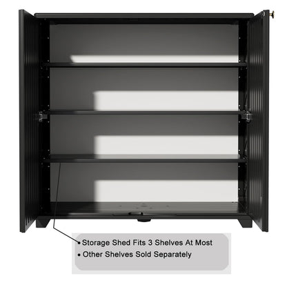 Outdoor Storage Cabinet Waterproof (Black w/o shelving)