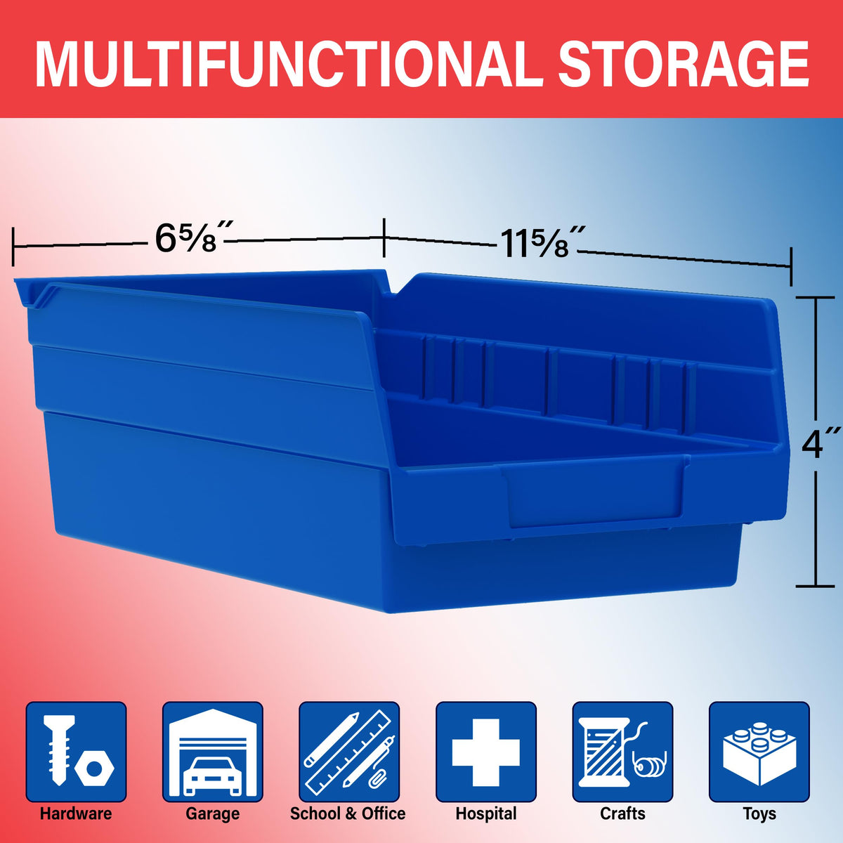 30130 Heavy Duty Plastic Shelf Bins (Yellow / Bin Box)