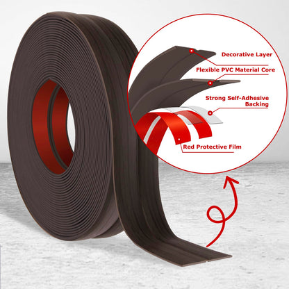 Wall Corner Protector Peel and Stick Corner Trim Molding (0.8 In x 10 Ft / Dark Walnut Wood)