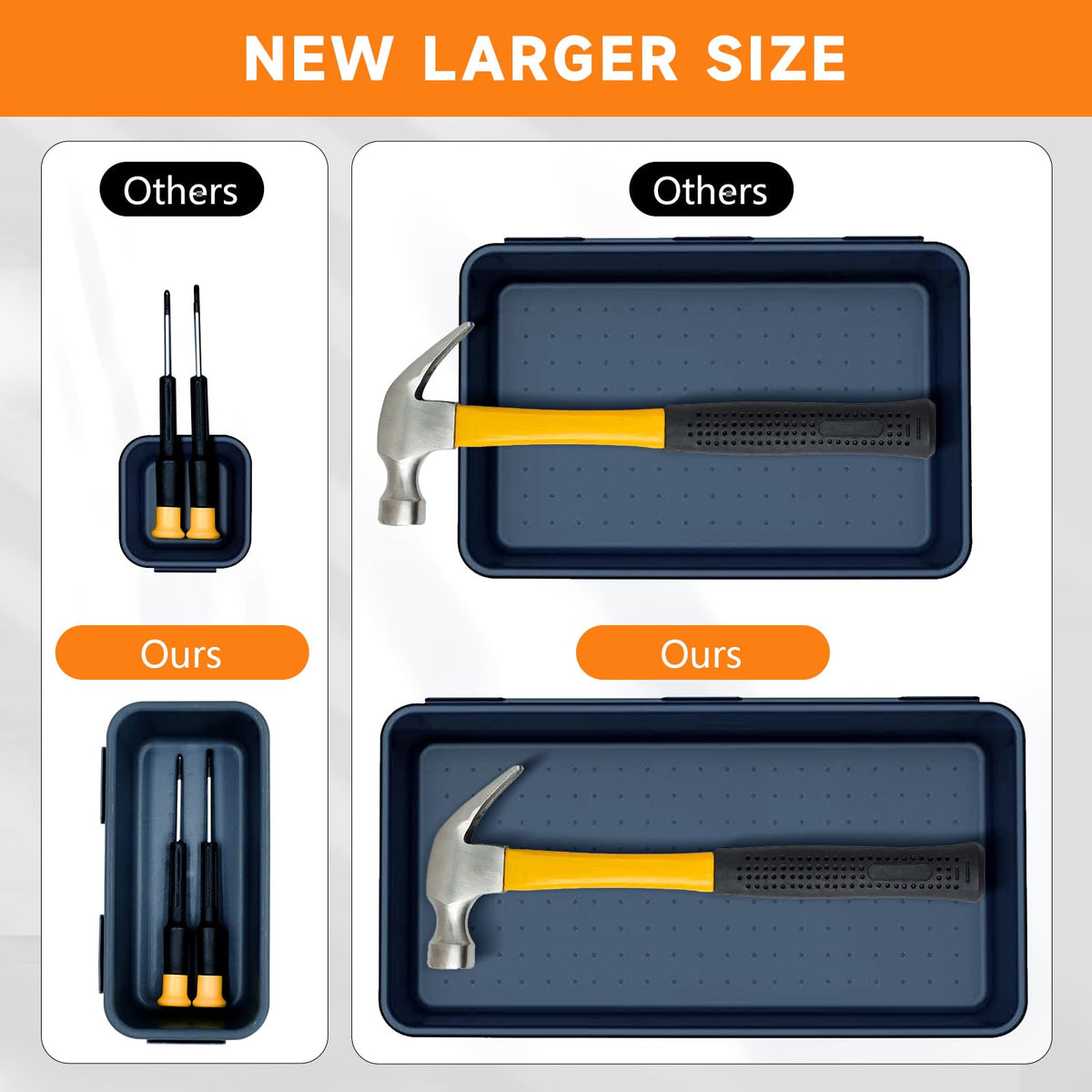 Tool Box Organizer Tray (Blue & Orange: 60 PCS)
