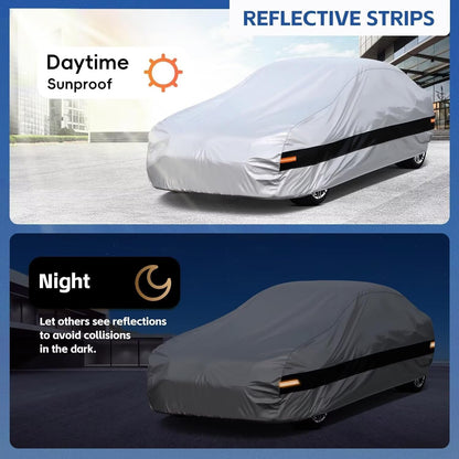 10 Layers Car Cover Custom Fit for Nissan 350Z 370Z Z (Gray Black / Custom Fit for Nissan 350Z/370Z)