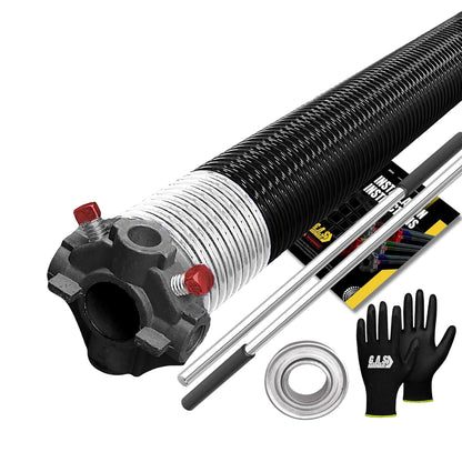 Garage Door Torsion Spring 295x2x49 Torsion Spring for Right Side of Garage Door with 1" Steel Bearing (295x2x49 / Black Cone (Right Side))