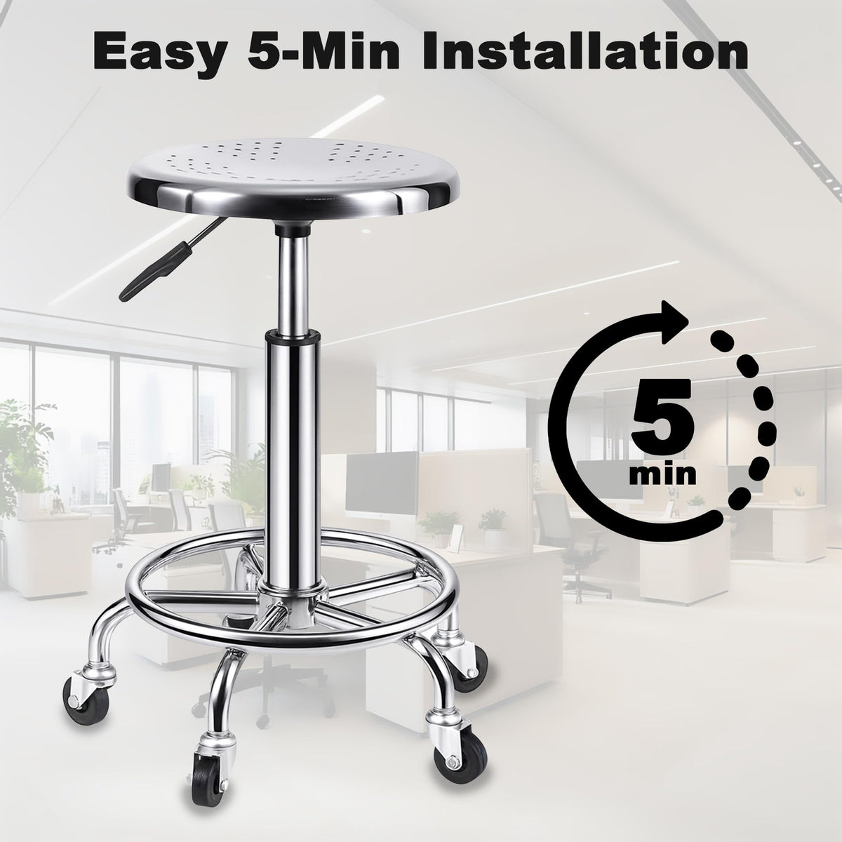 Rolling Stool (Acero Inoxidable)