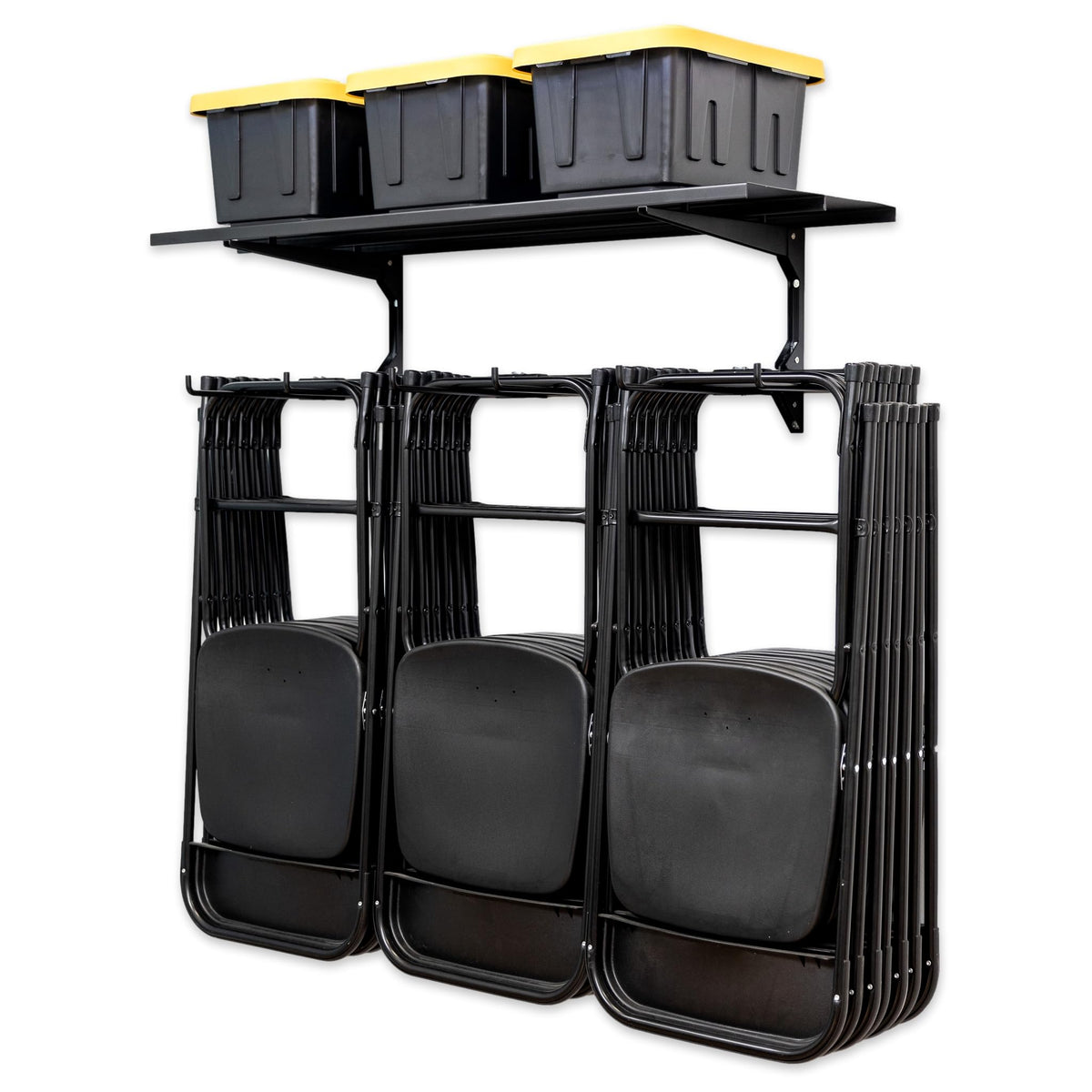 Chair Storage Rack with Storage Shelf (Triple + Shelf)