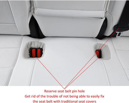 Model Y Seat Covers Custom Fit for Tesla Model Y Standard 2026 (Leather(White) / 2026 Model Y Standard)