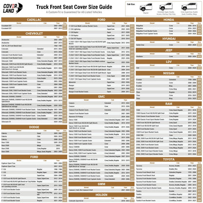 Premium Custom Fit Truck Car Seat Covers Front Seats Waterproof (A41 (See Vehicle Size Chart) / Front - Dark Gray)