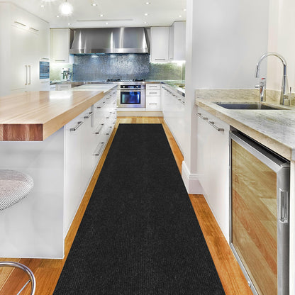 2x15 Hallway Runner Rug (Black / 2' x 15' (Runner))