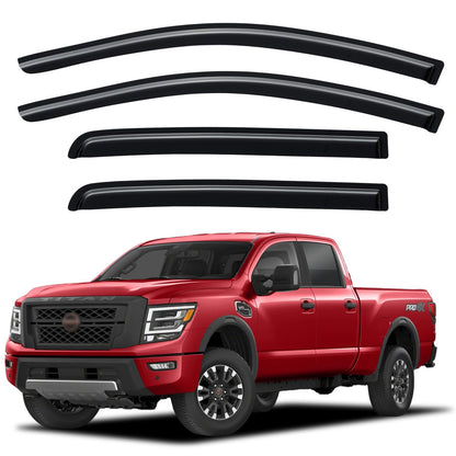 Window Visors Rain Guards for 2017 (2016-2024 Nissan Titan Crew Cab)