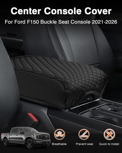 Center Console Armrest Cover for Ford F150 2021 2022 2023 2024 2025 2026 (for 2021-2026 Ford F150 Bucket Seat Console)