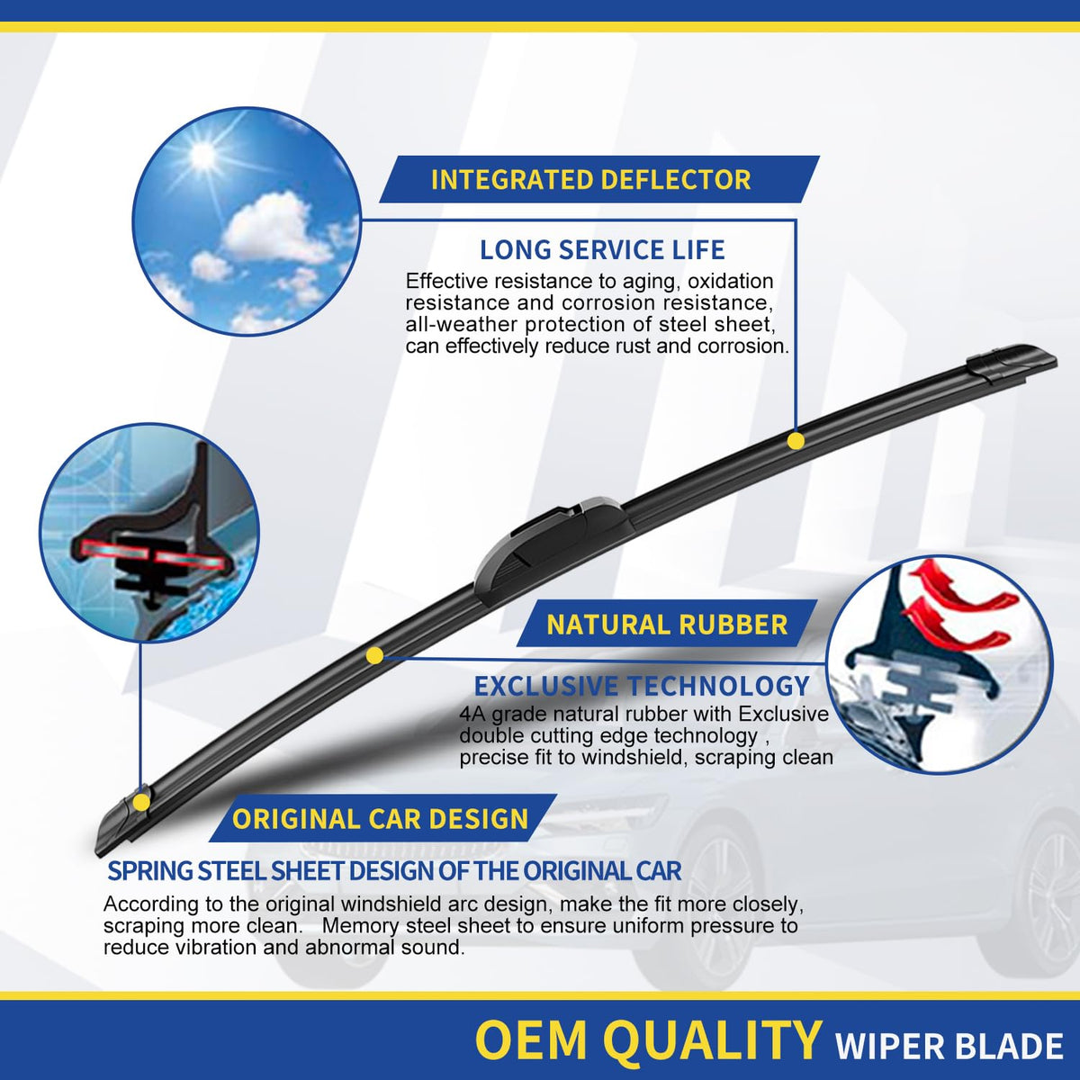 3 Wipers Replacement for 2008 (26"+14"+12" / J-HOOK)