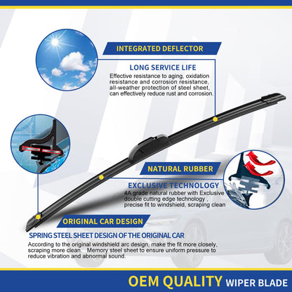 3 Wipers Replacement for 2008 (26"+14"+12" / J-HOOK)