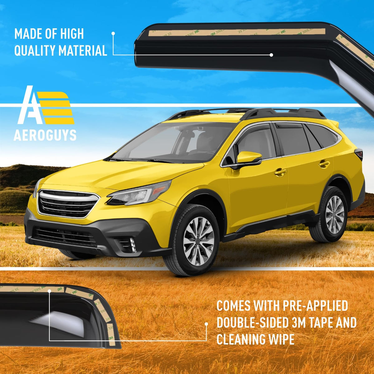 Extra Durable Window Deflectors in (For Subaru Outback 20-25)