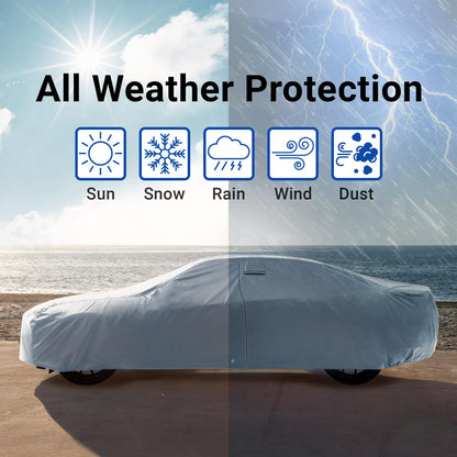 Car Cover Waterproof All Weather for 2007 (Sky Gray / 59. Yaris Liftback 2007-2011)