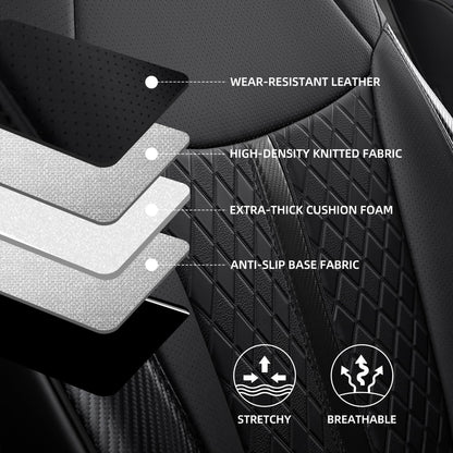 Custom Sienna Seat Covers for 2021 (Black Luxe / 8-Seat)