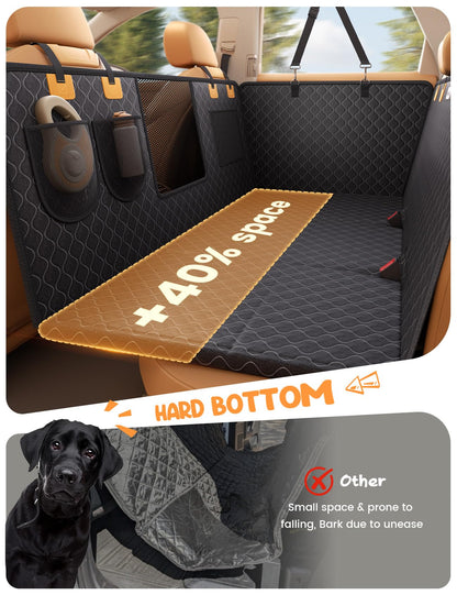 Dog Car Seat Cover for Back Seat with Hard Bottom for Car & SUV L (For Cars/ SUV/ Small Truck)